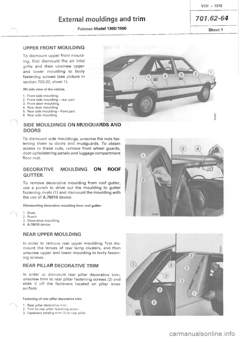 POLONEZ FSO 1300 1978  Repair Manual 