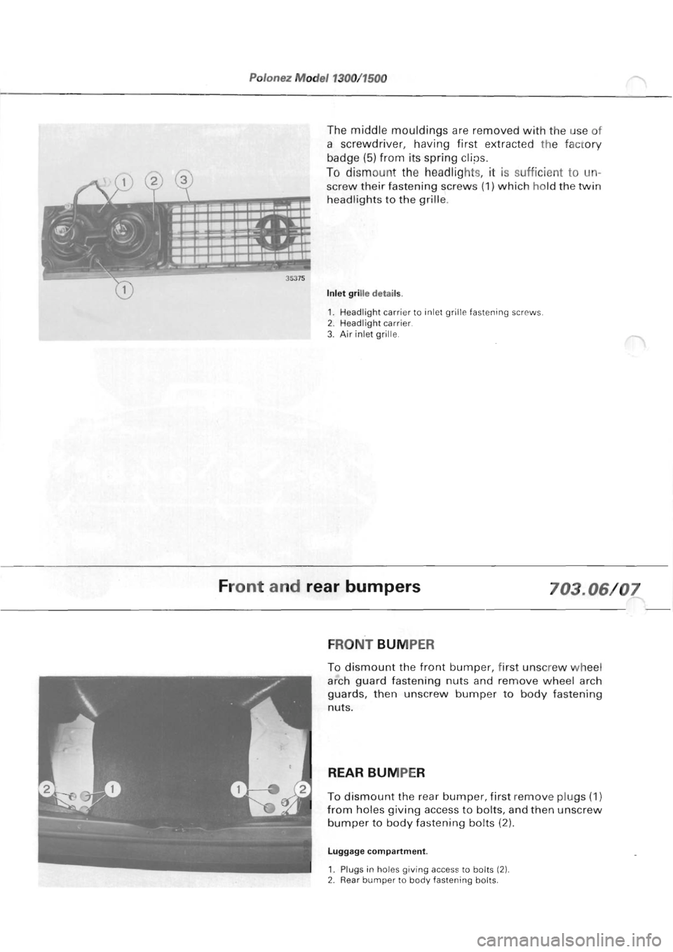 POLONEZ FSO 1300 1978  Repair Manual 