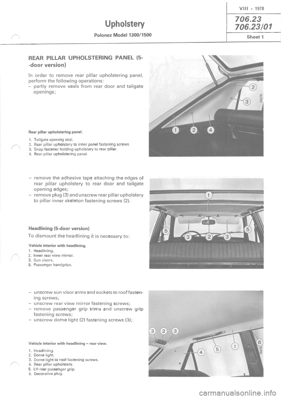 POLONEZ FSO 1300 1978  Repair Manual 