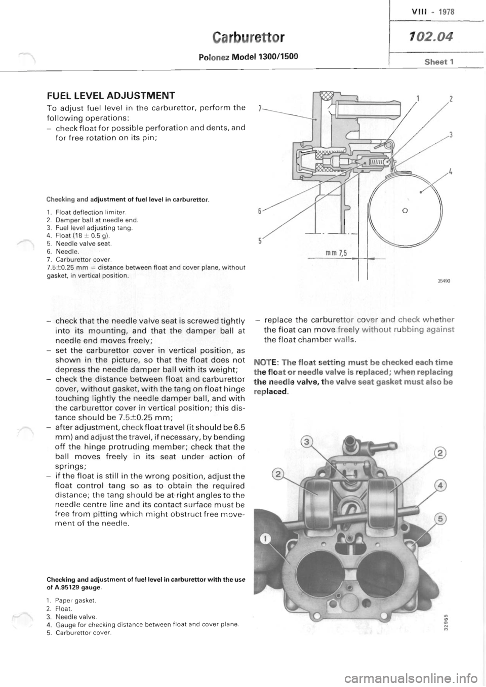 POLONEZ FSO 1300 1978 Manual PDF 