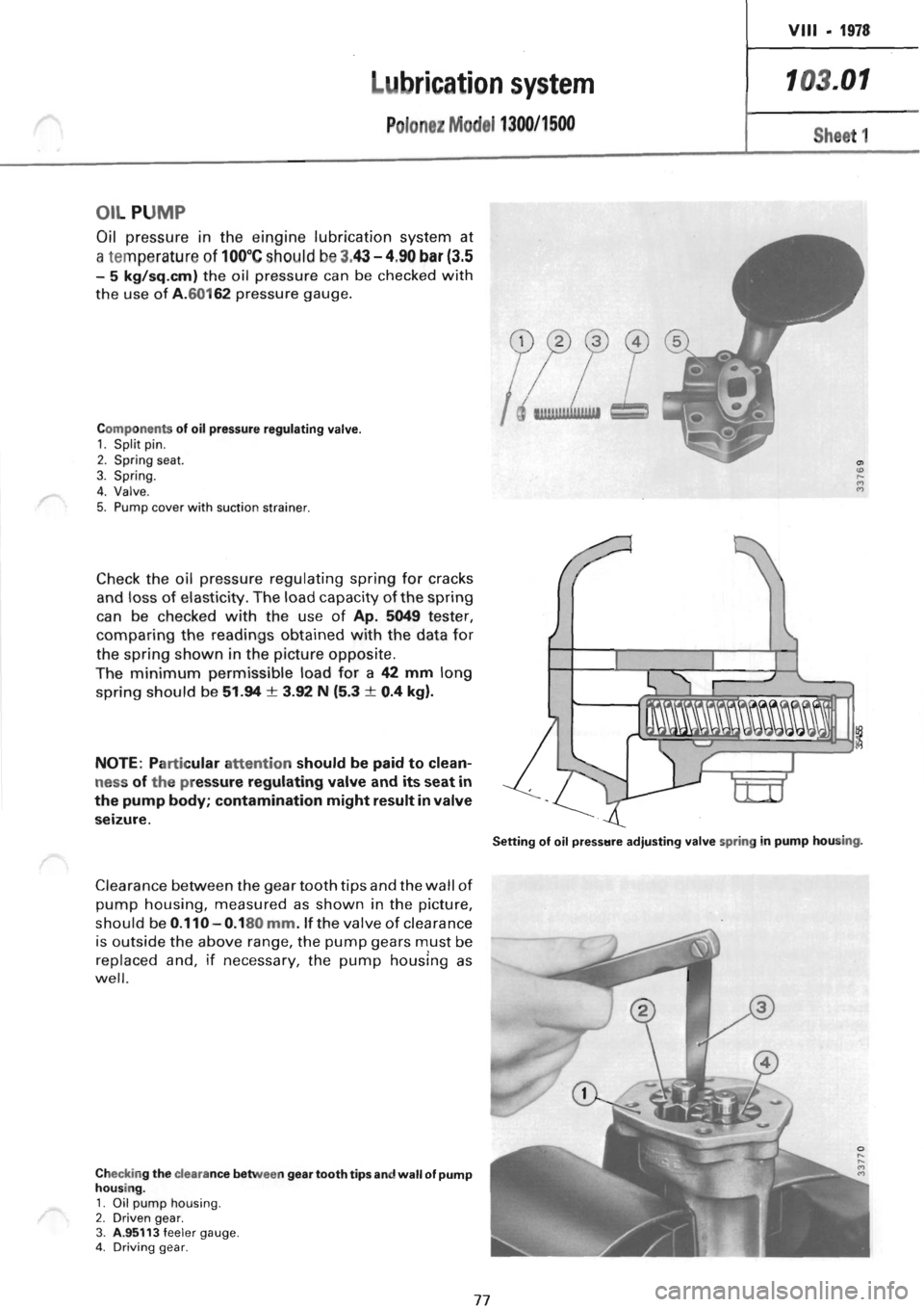 POLONEZ FSO 1300 1978 Manual PDF 