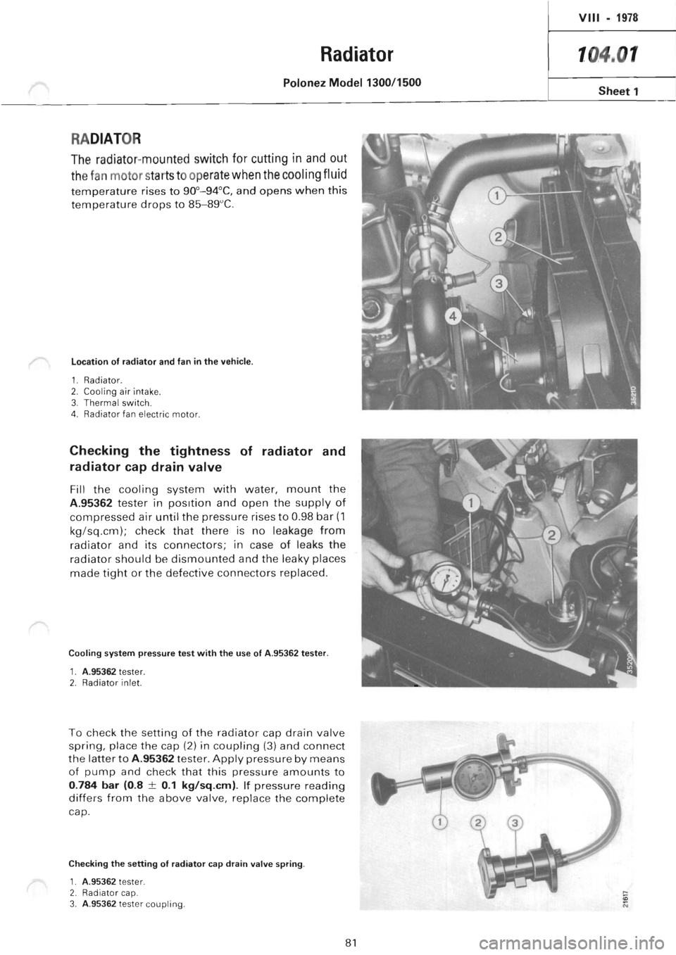 POLONEZ FSO 1300 1978 Manual Online 