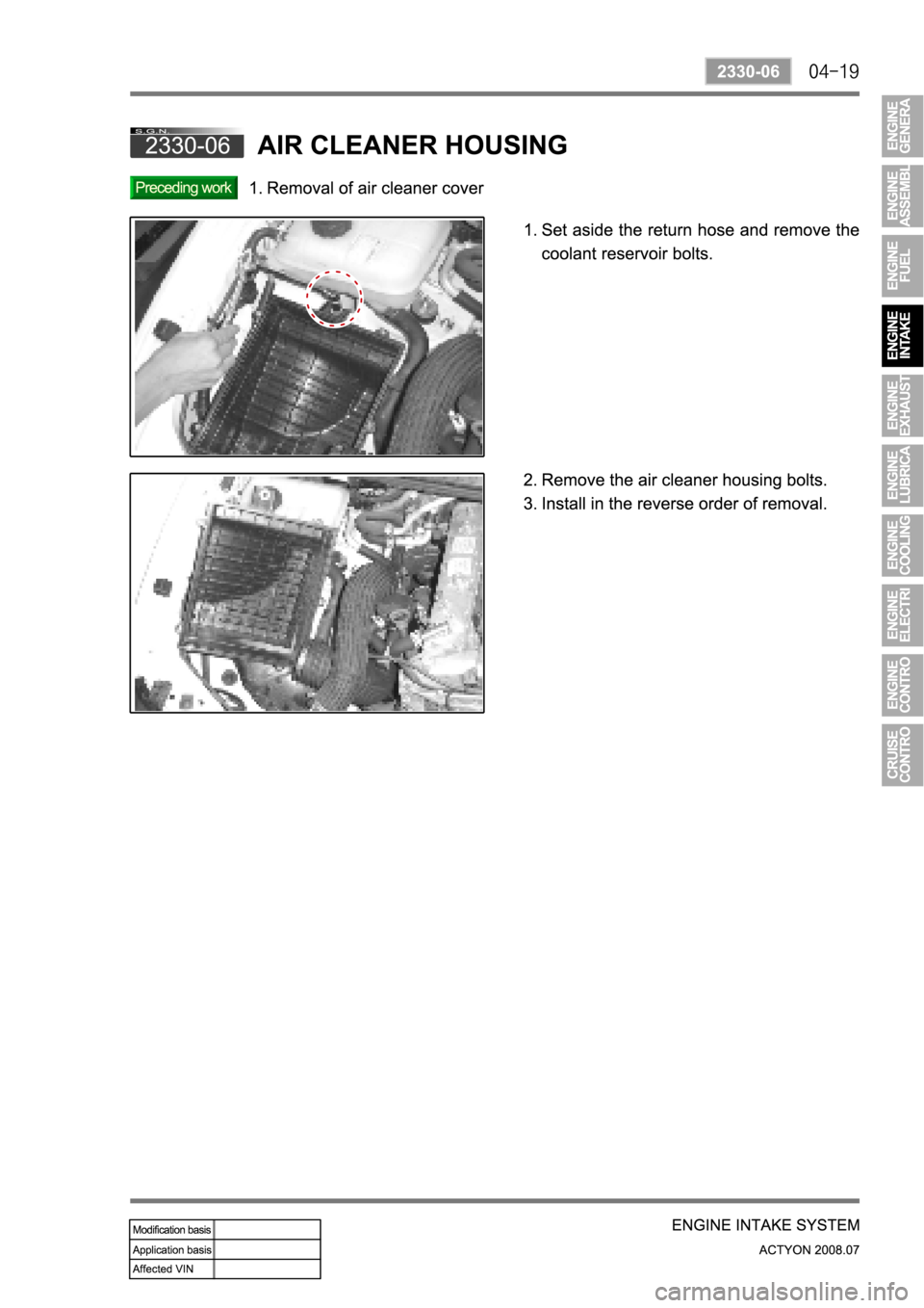 SSANGYONG ACTYON 2008  Service Repair Manual 