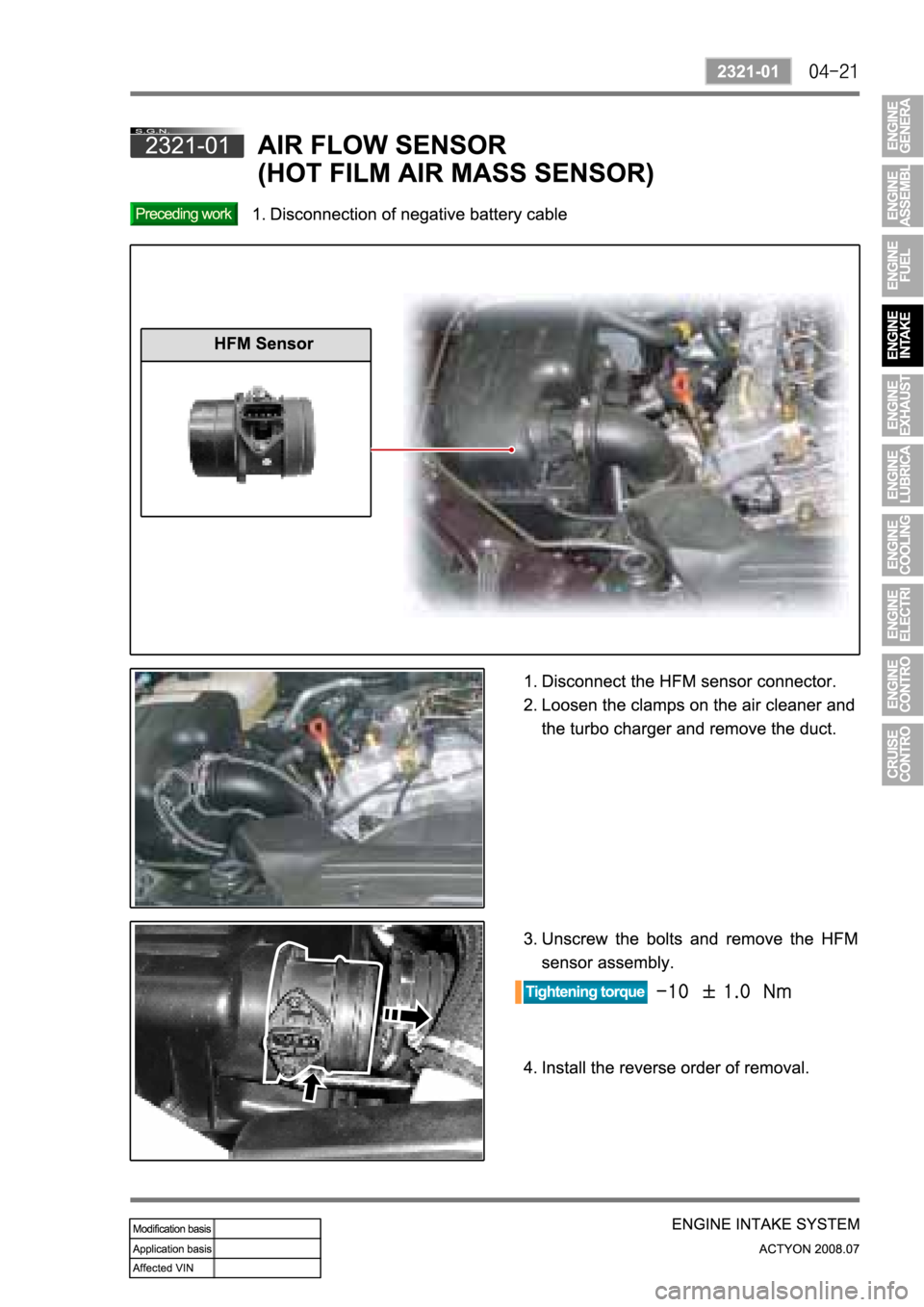 SSANGYONG ACTYON 2008  Service Repair Manual 