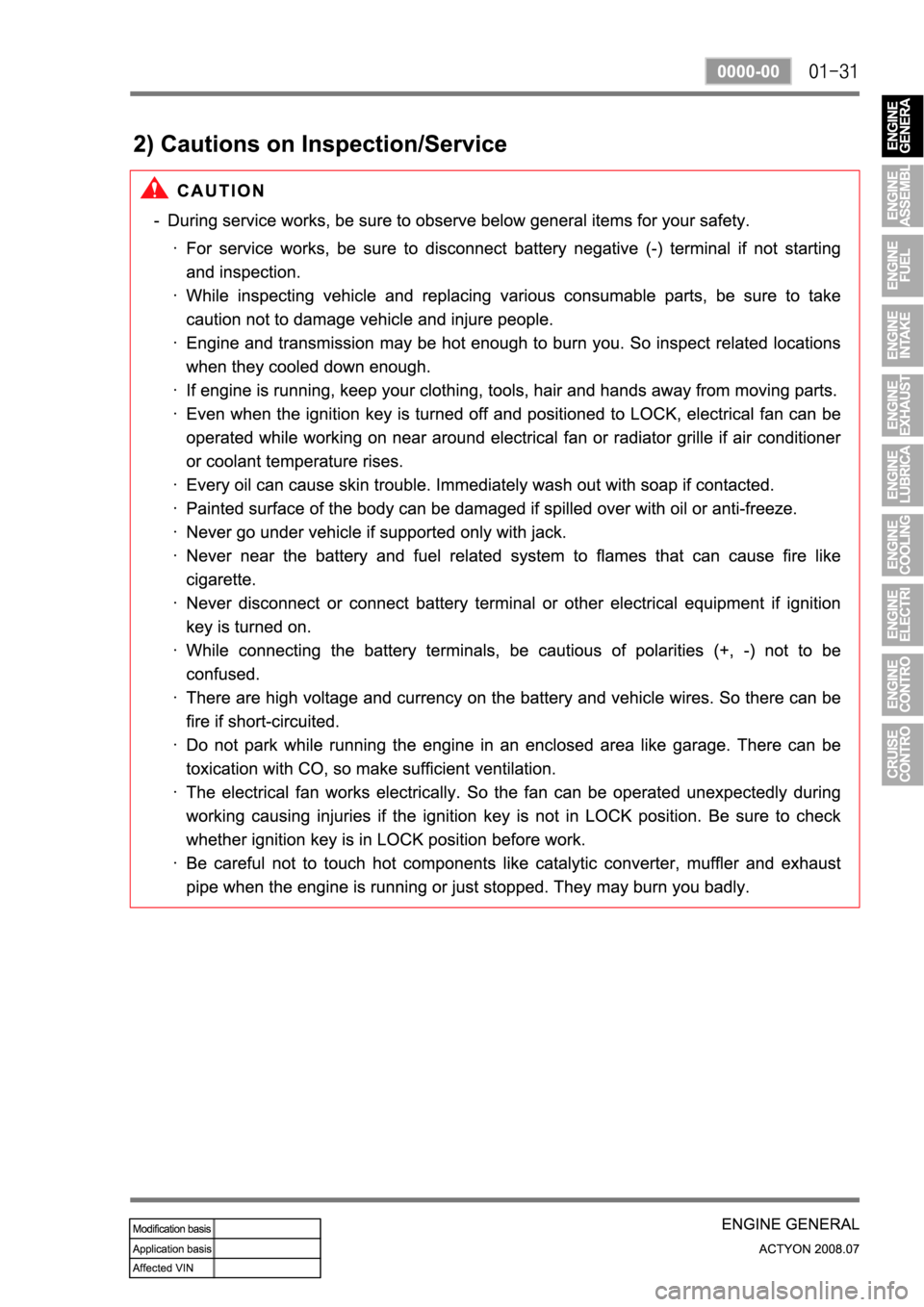 SSANGYONG ACTYON 2008 Service Service Manual SSANGYONG ACTYON 2008 Service Service Manual