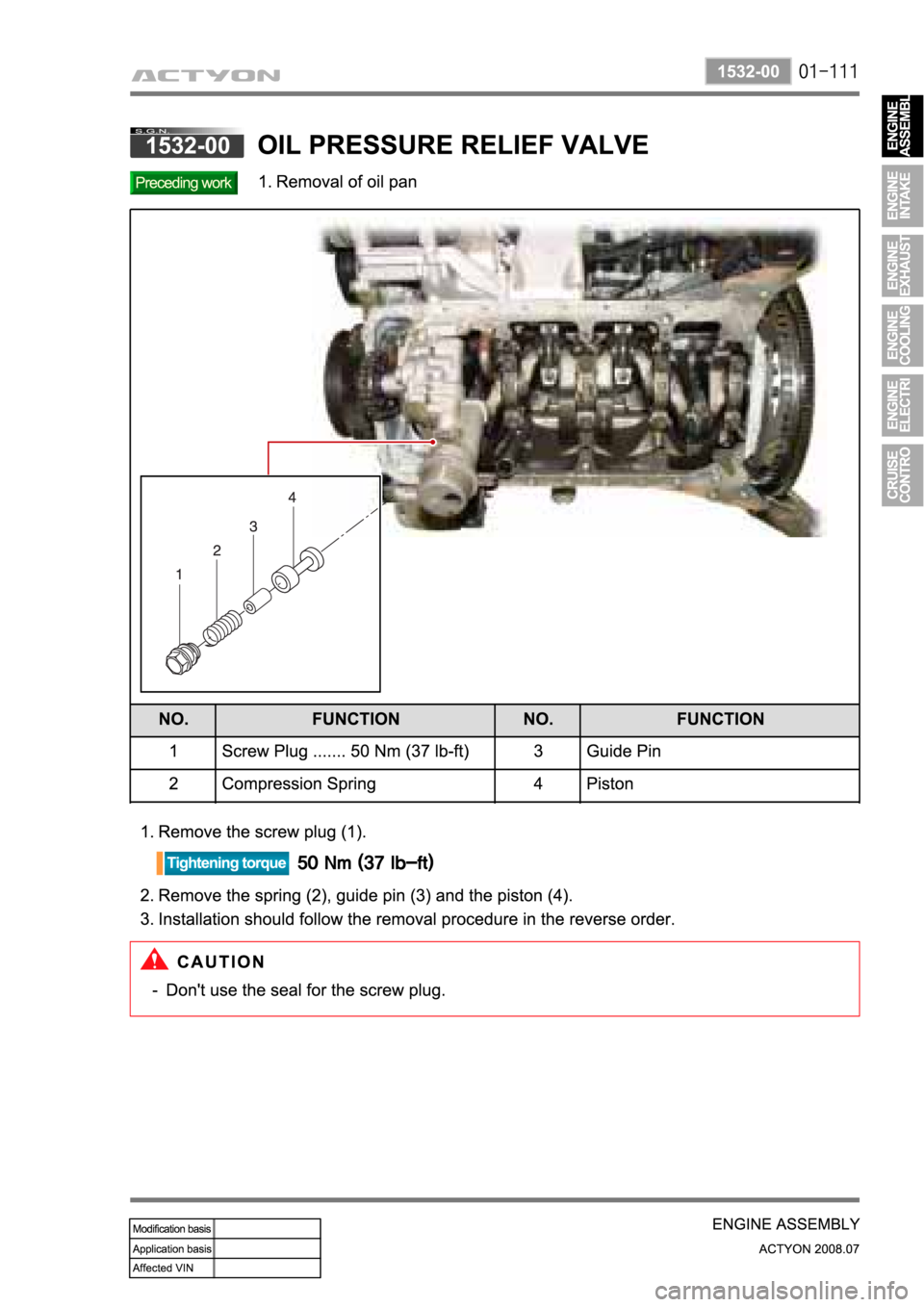 SSANGYONG ACTYON 2008  Service Repair Manual 
