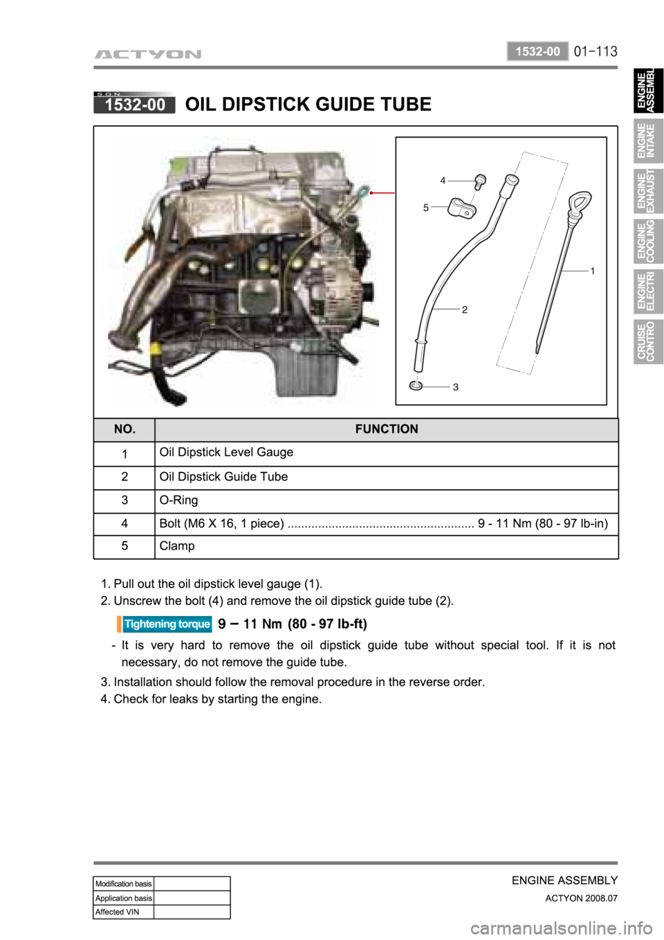 SSANGYONG ACTYON 2008  Service Repair Manual 