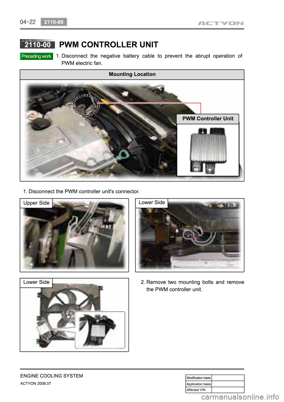 SSANGYONG ACTYON 2008 Service Repair Manual SSANGYONG ACTYON 2008 Service Repair Manual