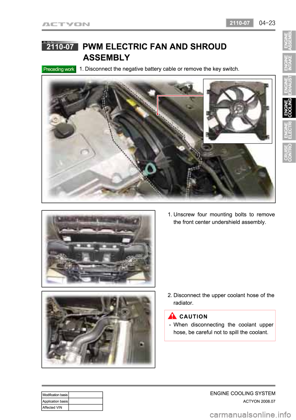 SSANGYONG ACTYON 2008 Service Repair Manual SSANGYONG ACTYON 2008 Service Repair Manual