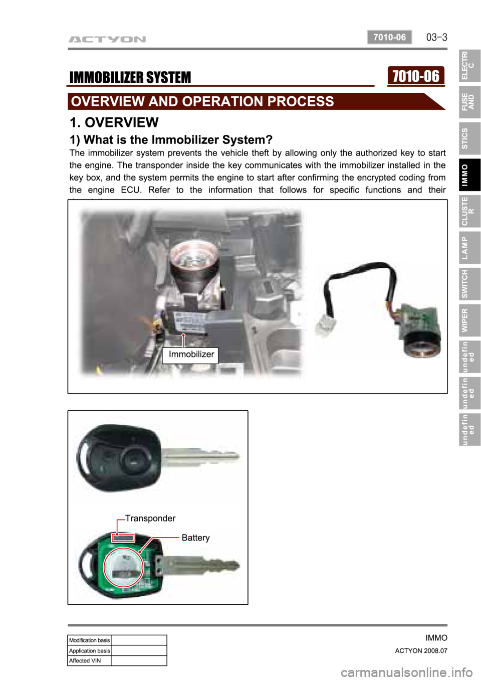 SSANGYONG ACTYON 2008  Service Repair Manual 