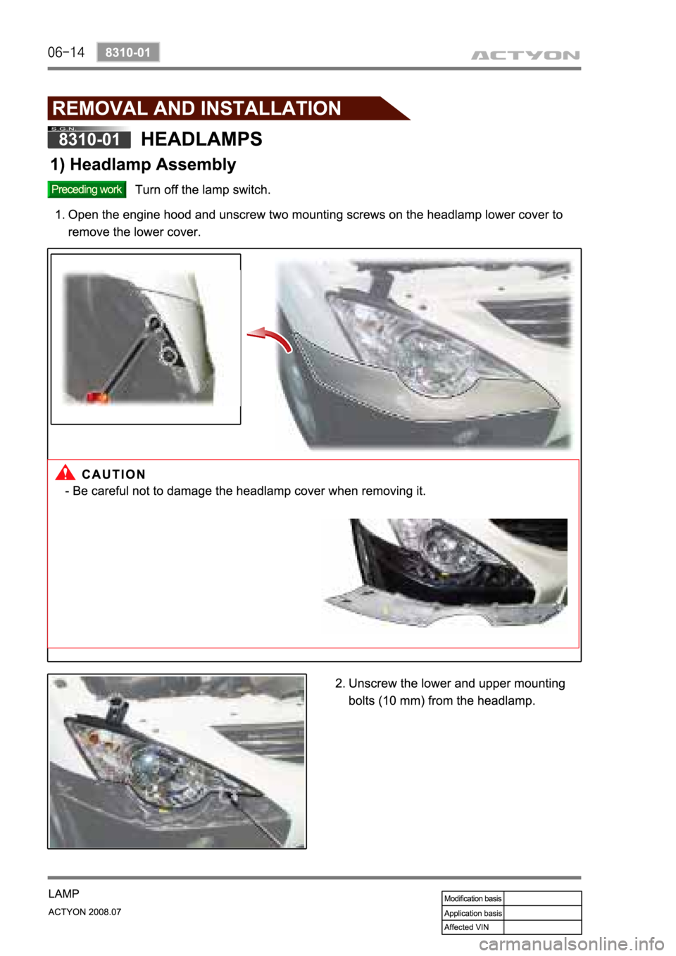 SSANGYONG ACTYON 2008 Service Repair Manual SSANGYONG ACTYON 2008 Service Repair Manual