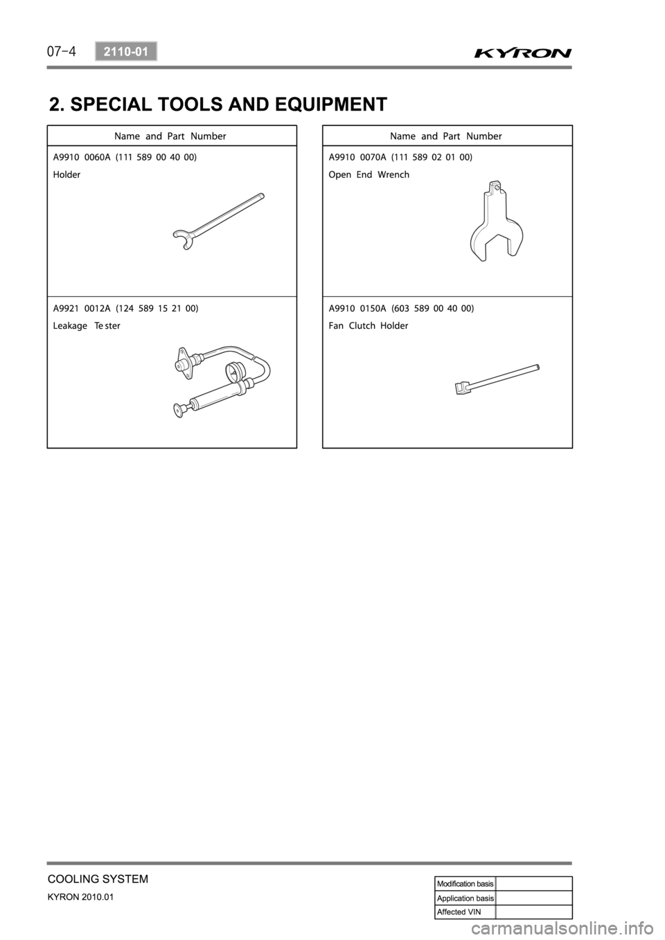 SSANGYONG KYRON 2010  Service Manual 