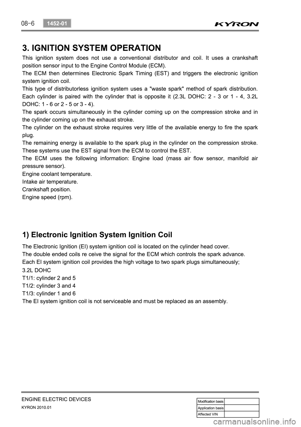 SSANGYONG KYRON 2010  Service Manual 