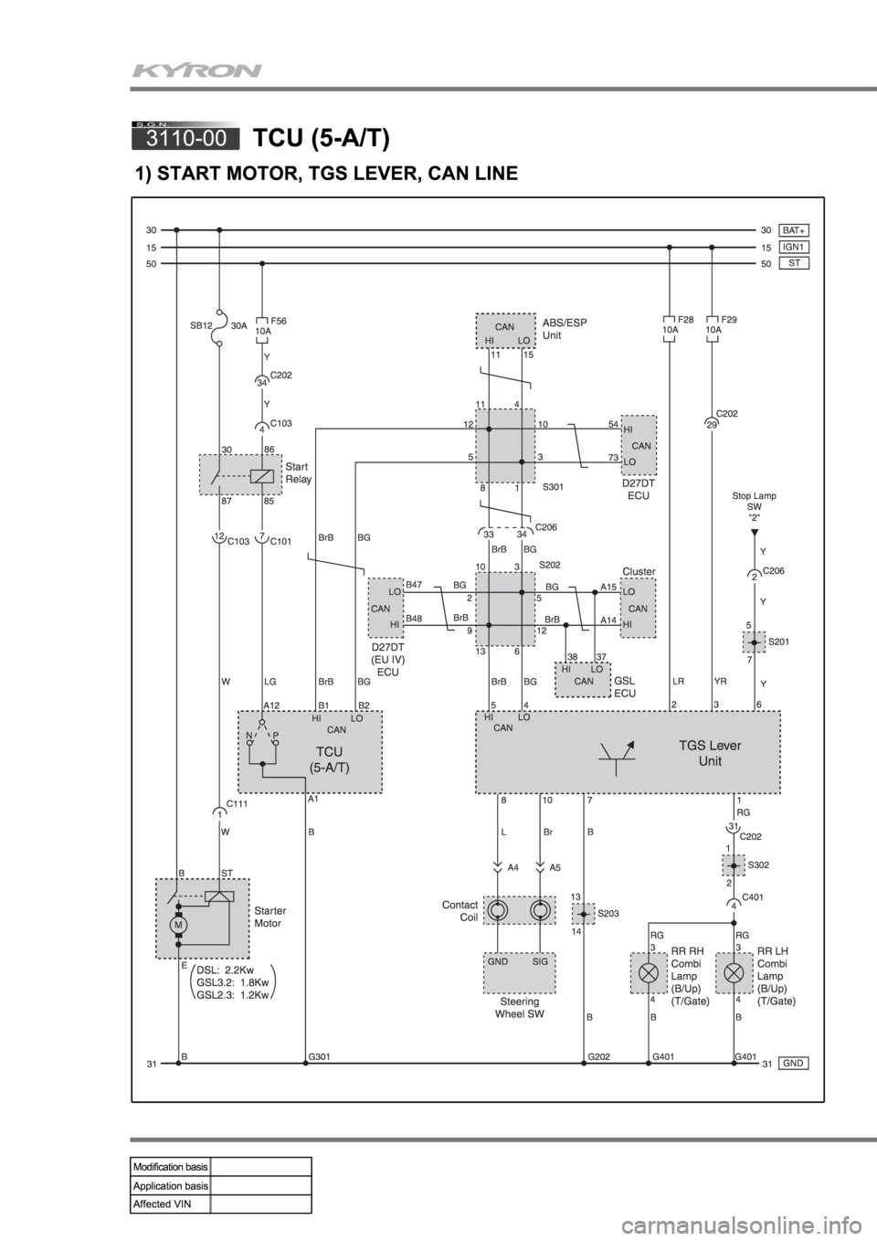 SSANGYONG KYRON 2008 Workshop Manual SSANGYONG KYRON 2008 Workshop Manual