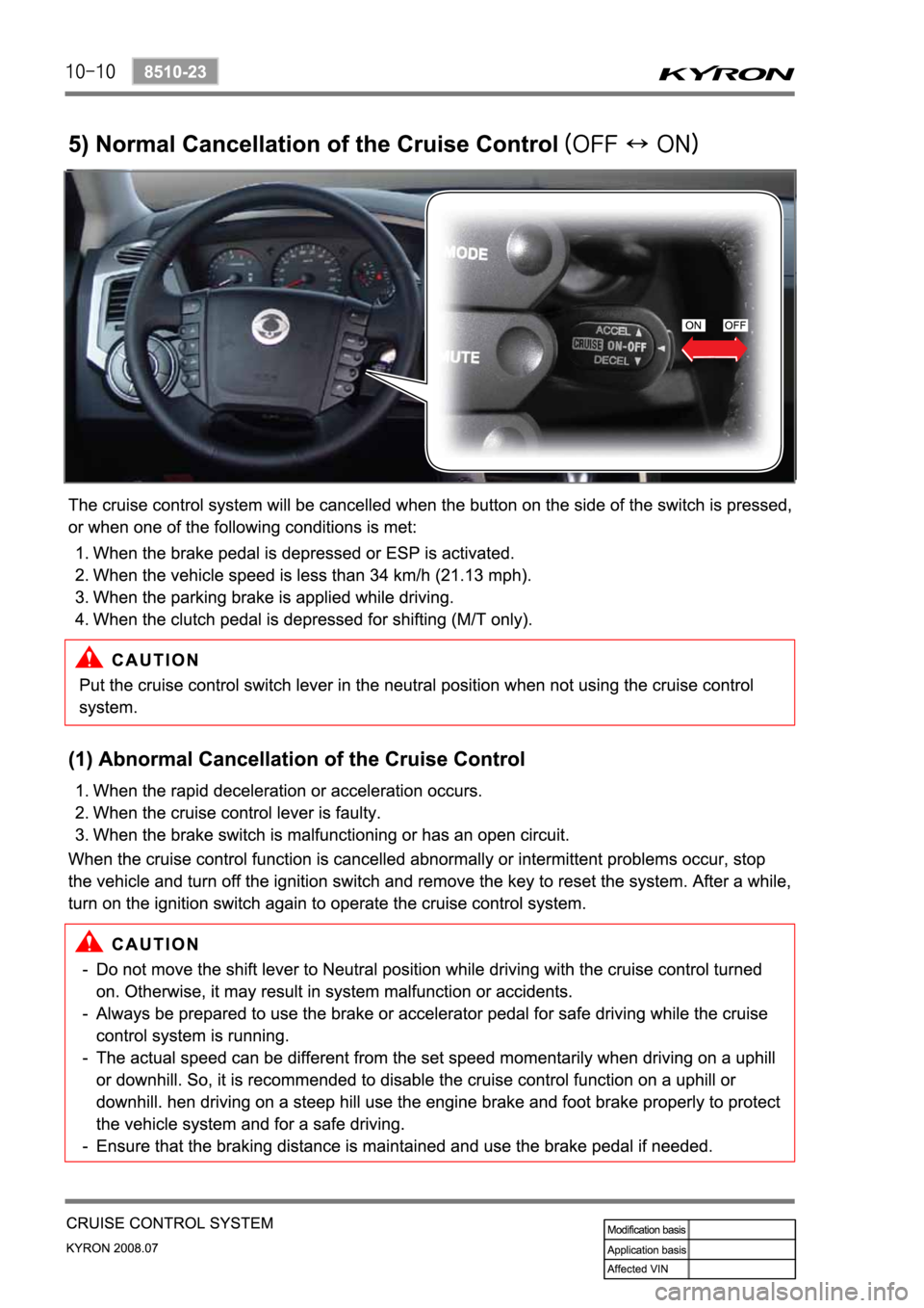 SSANGYONG KYRON 2008 Service Manual SSANGYONG KYRON 2008 Service Manual