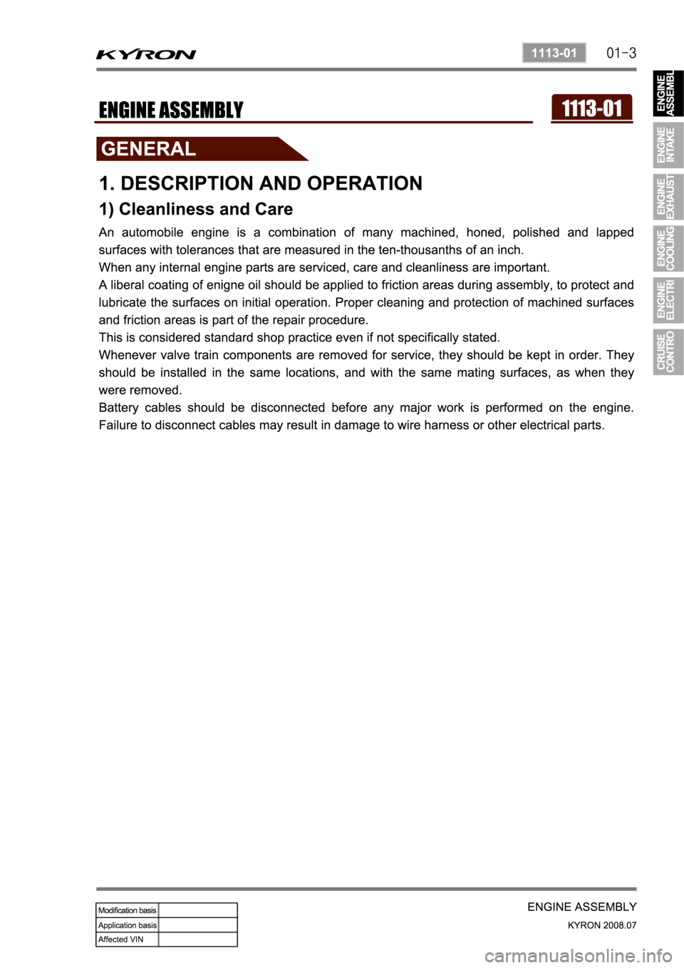 SSANGYONG KYRON 2008 Service Manual SSANGYONG KYRON 2008 Service Manual