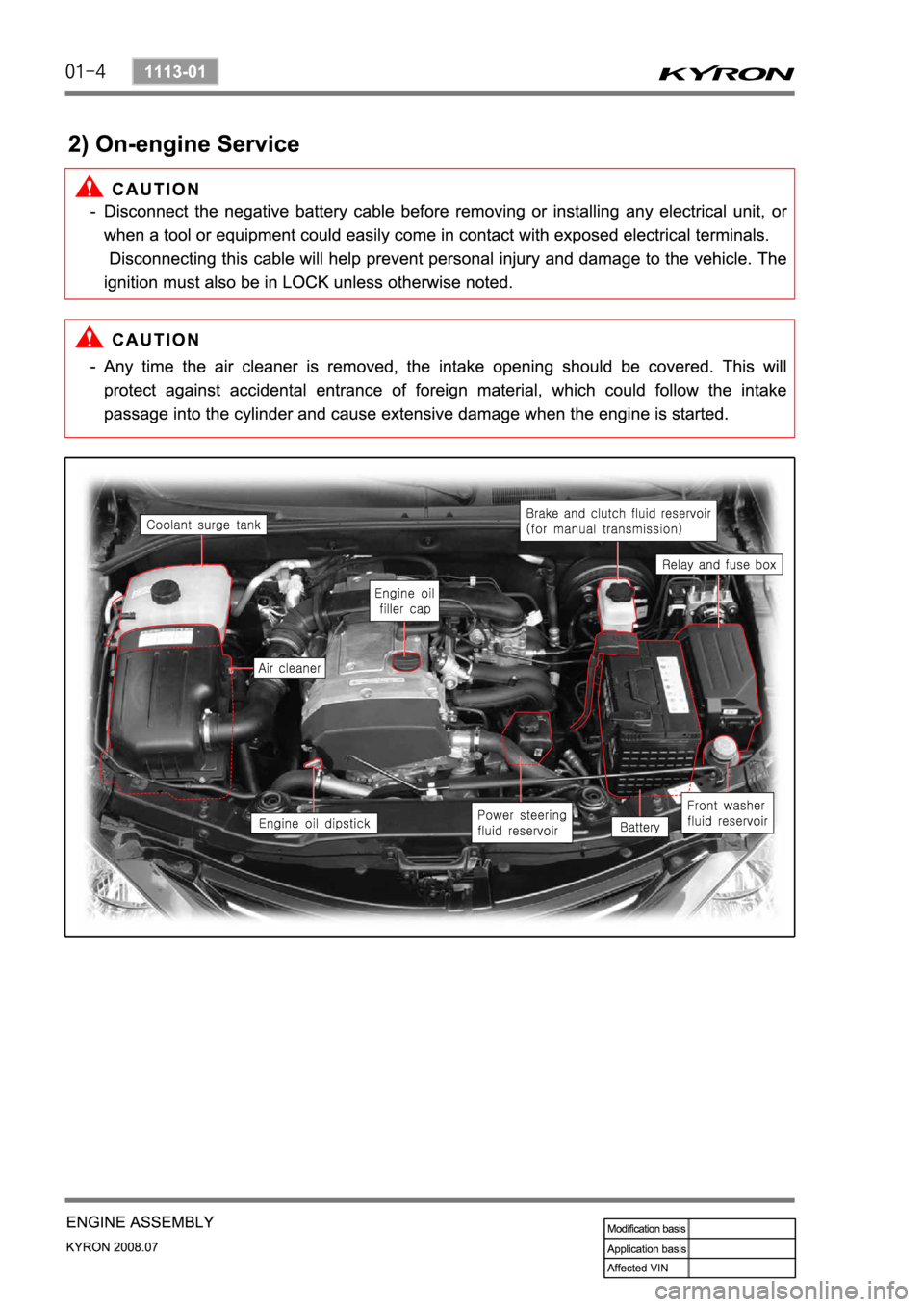 SSANGYONG KYRON 2008 Service Manual SSANGYONG KYRON 2008 Service Manual