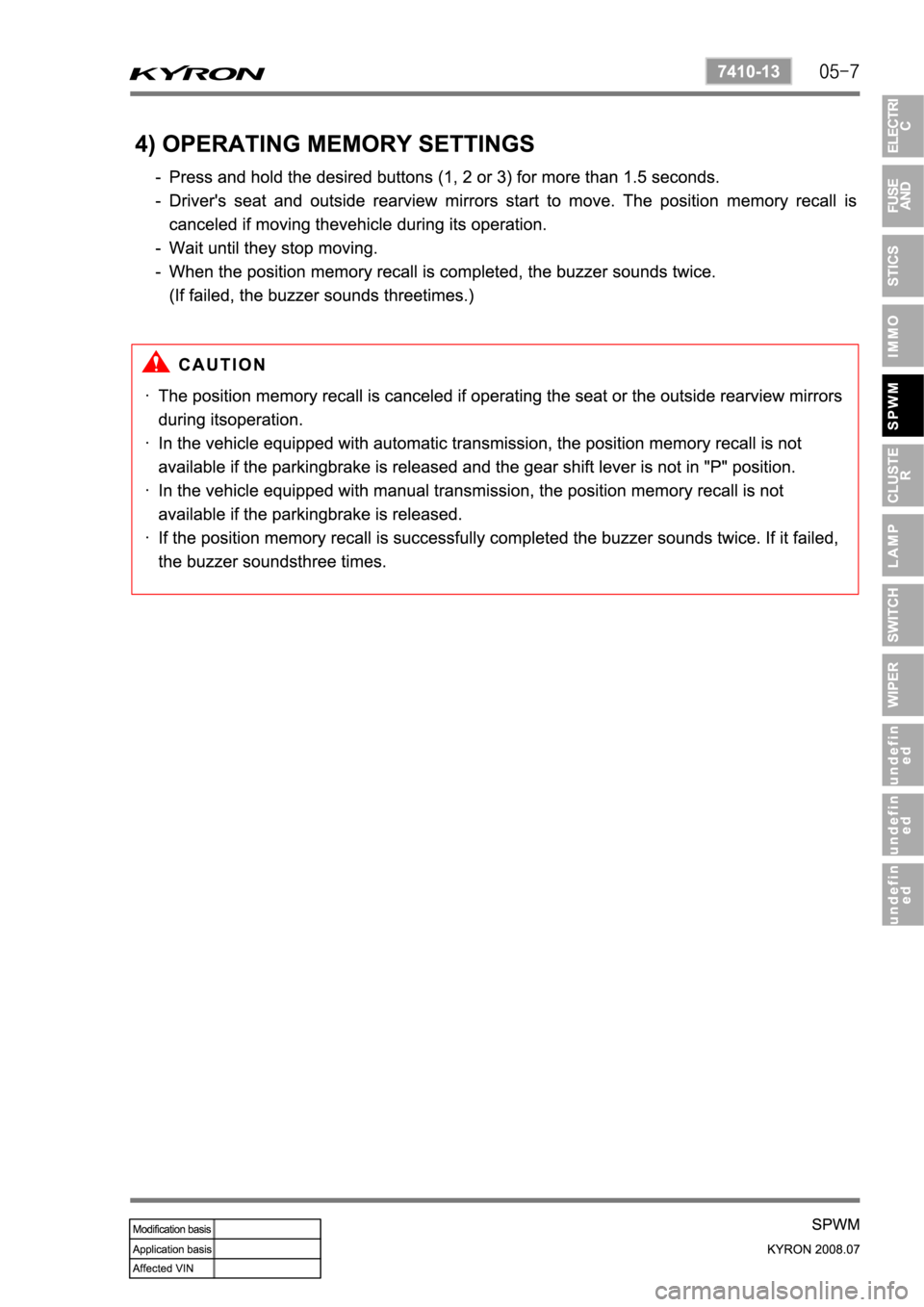 SSANGYONG KYRON 2008  Service Manual 