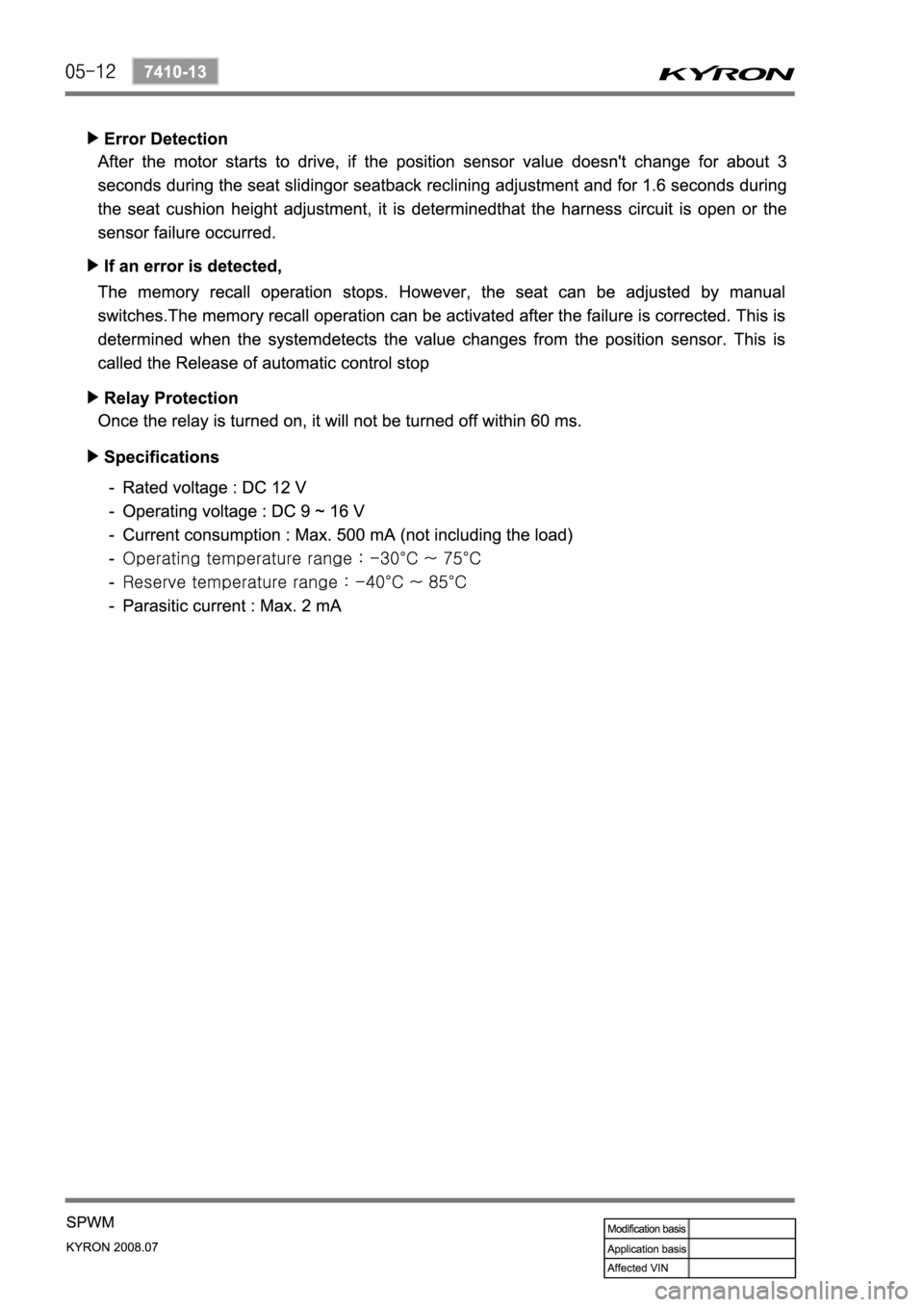 SSANGYONG KYRON 2008  Service Manual 