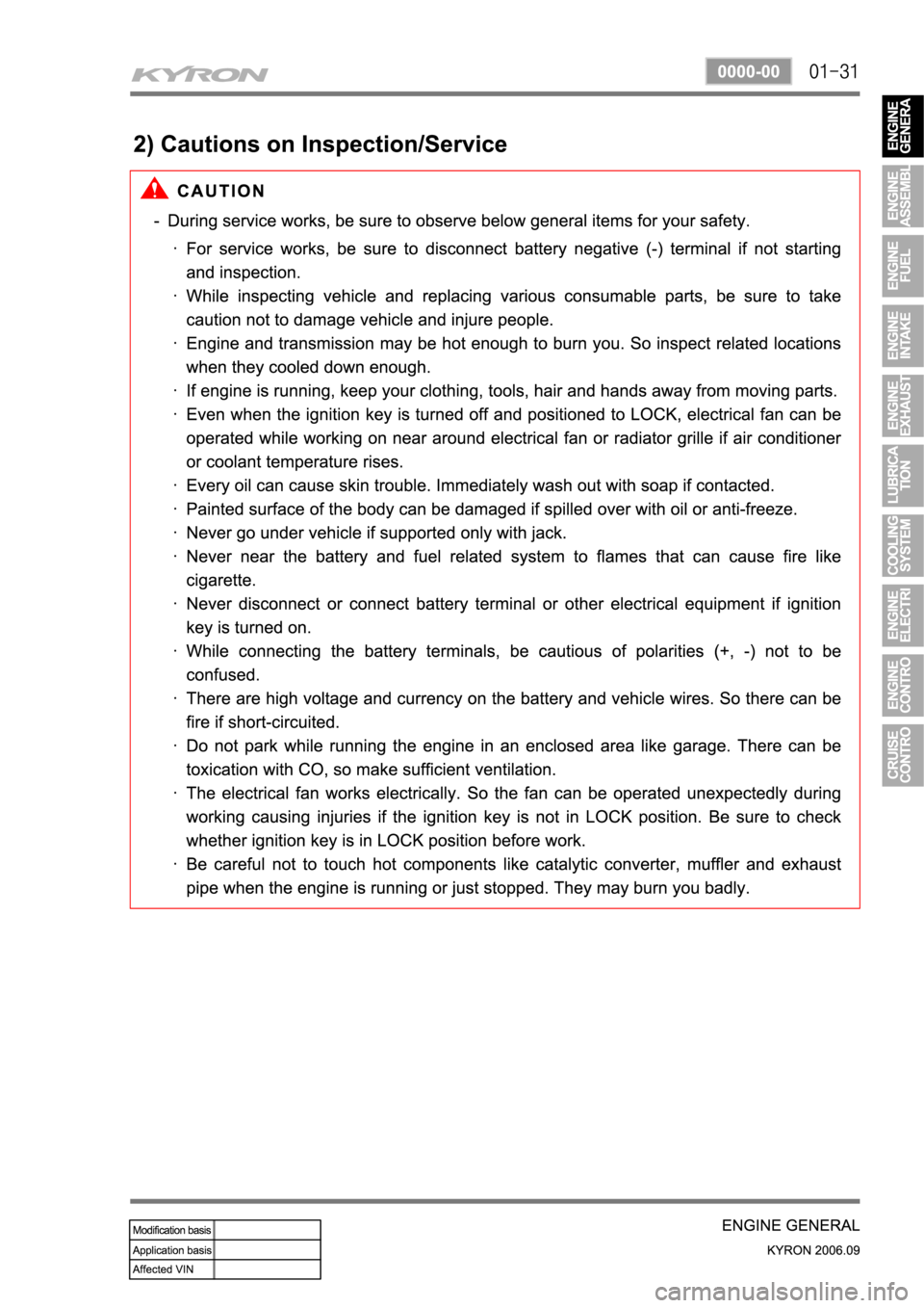 SSANGYONG KYRON 2006 Service Manual SSANGYONG KYRON 2006 Service Manual