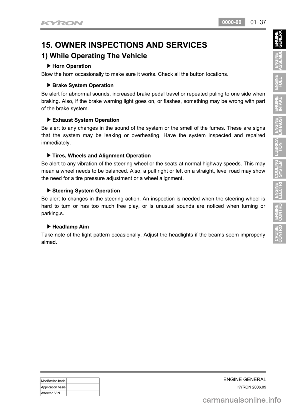 SSANGYONG KYRON 2006 Service Manual SSANGYONG KYRON 2006 Service Manual