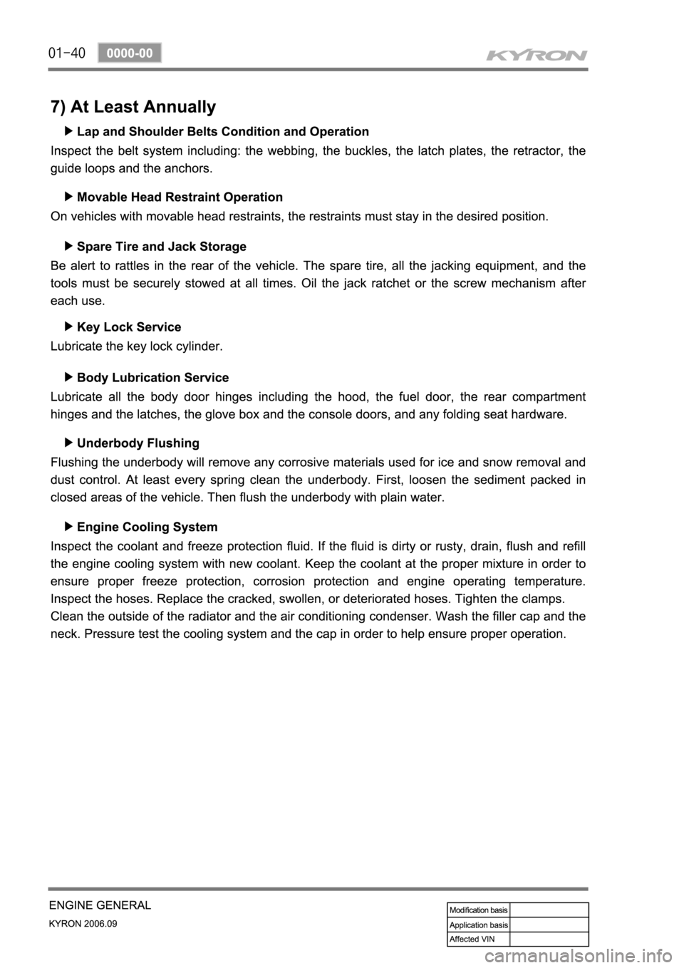 SSANGYONG KYRON 2006 Service Manual SSANGYONG KYRON 2006 Service Manual
