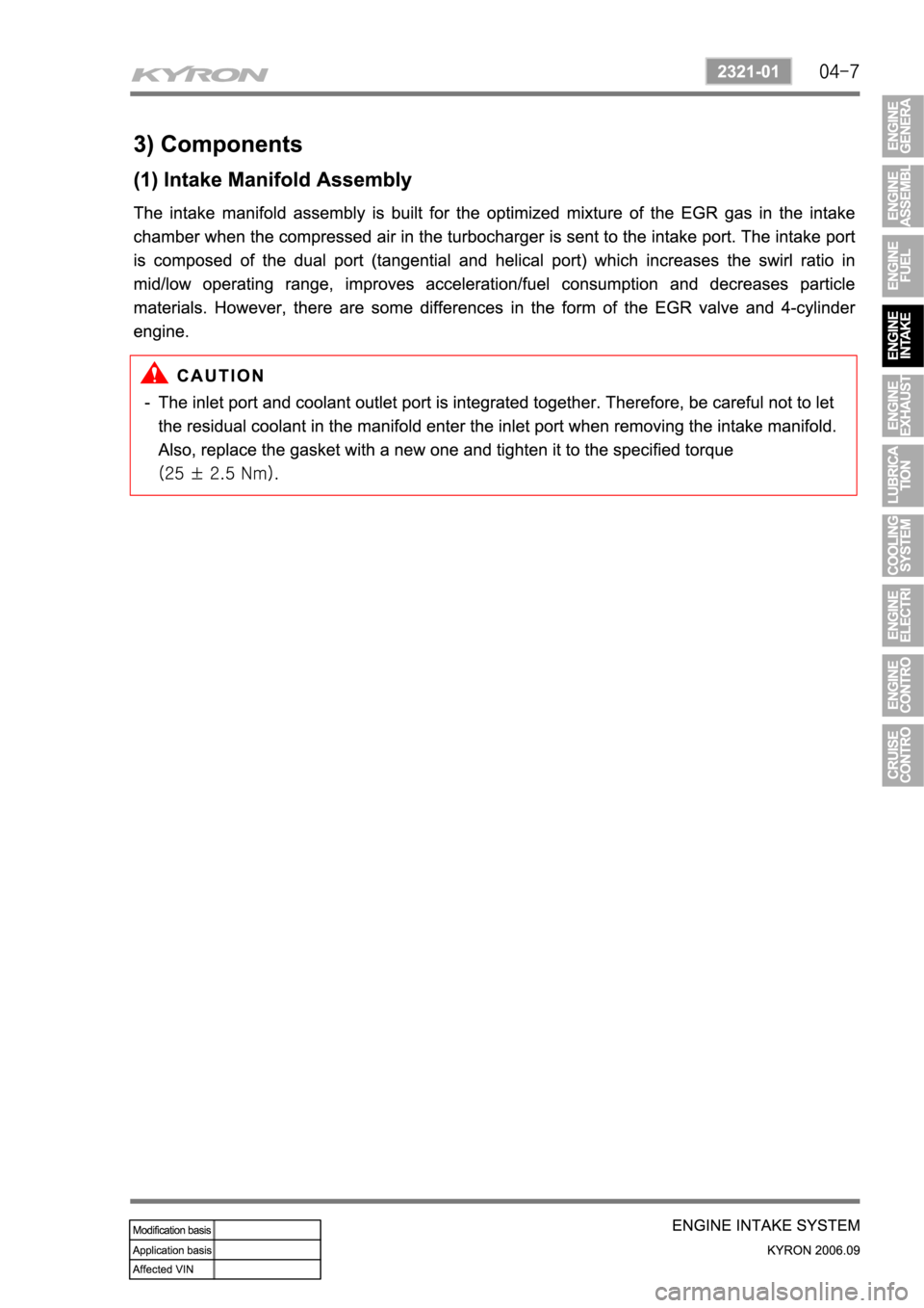 SSANGYONG KYRON 2006 Service Manual SSANGYONG KYRON 2006 Service Manual