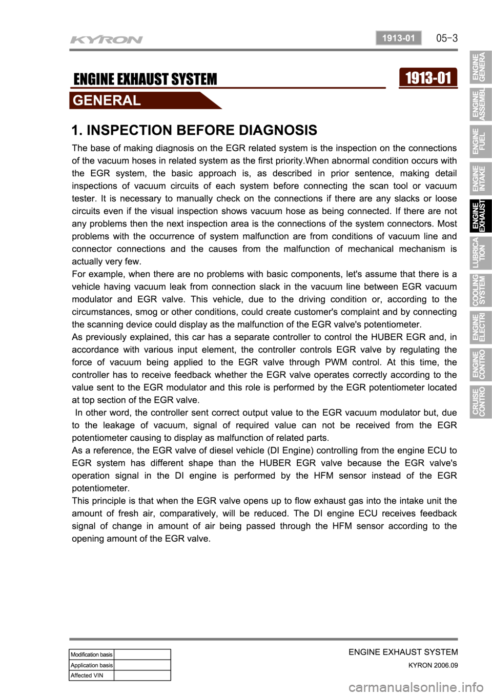 SSANGYONG KYRON 2006 Service Manual SSANGYONG KYRON 2006 Service Manual