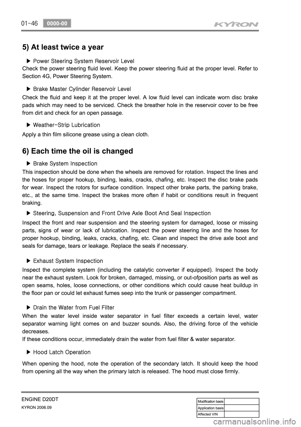 SSANGYONG KYRON 2006 Service Manual SSANGYONG KYRON 2006 Service Manual