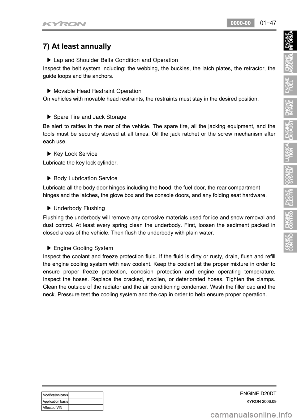 SSANGYONG KYRON 2006 Service Manual SSANGYONG KYRON 2006 Service Manual