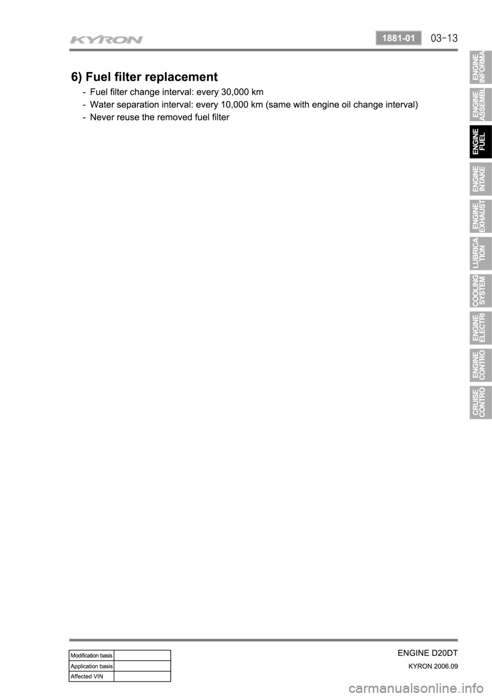 SSANGYONG KYRON 2006  Service Manual 