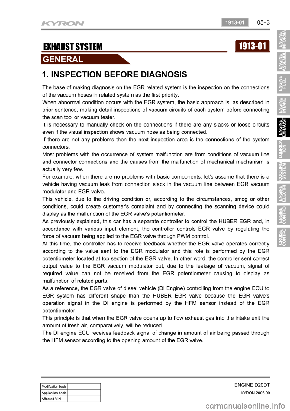 SSANGYONG KYRON 2006 Service Manual SSANGYONG KYRON 2006 Service Manual