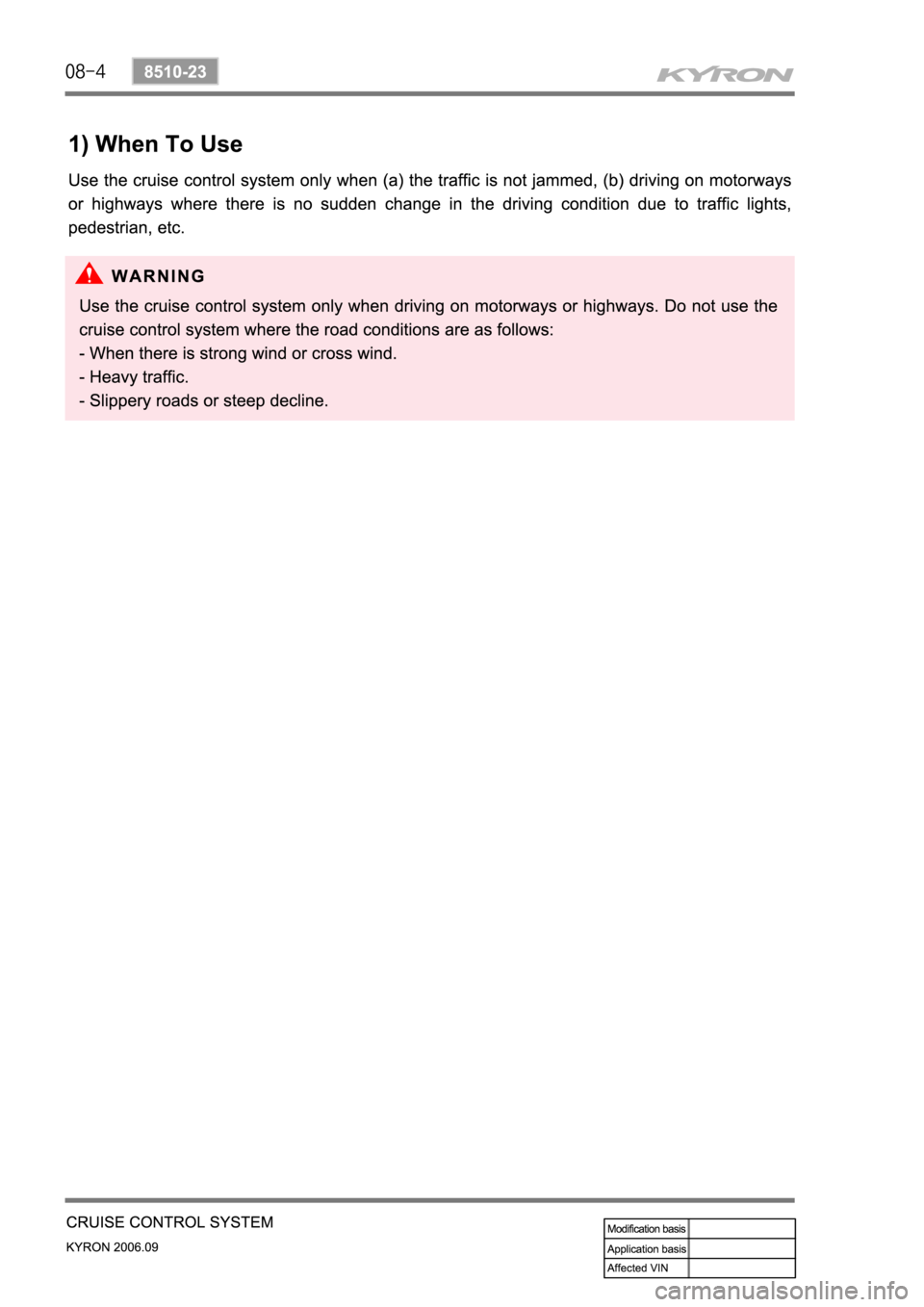SSANGYONG KYRON 2006 Service Manual SSANGYONG KYRON 2006 Service Manual