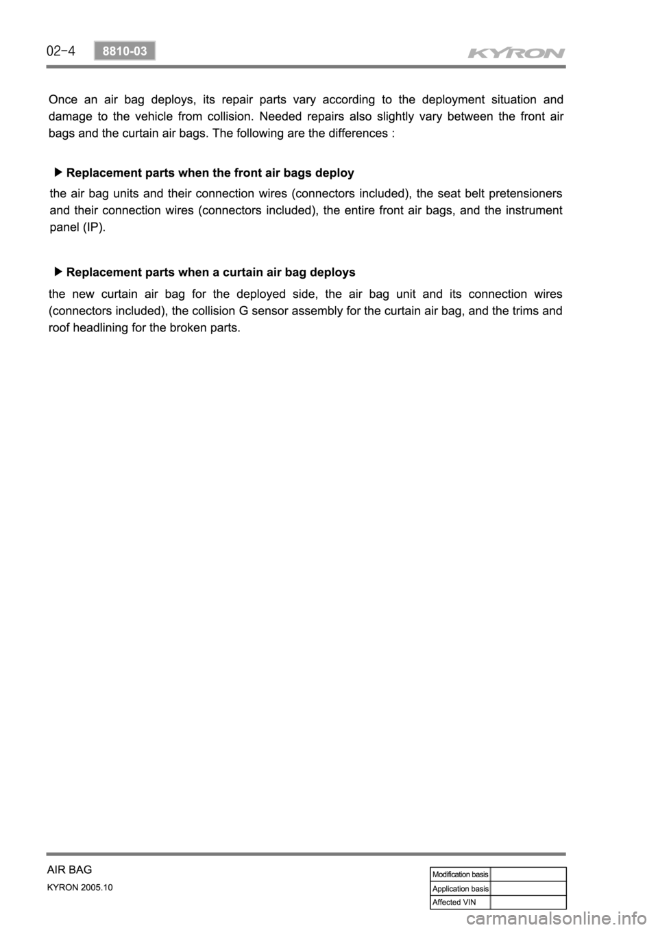 SSANGYONG KYRON 2005 Service Manual SSANGYONG KYRON 2005 Service Manual
