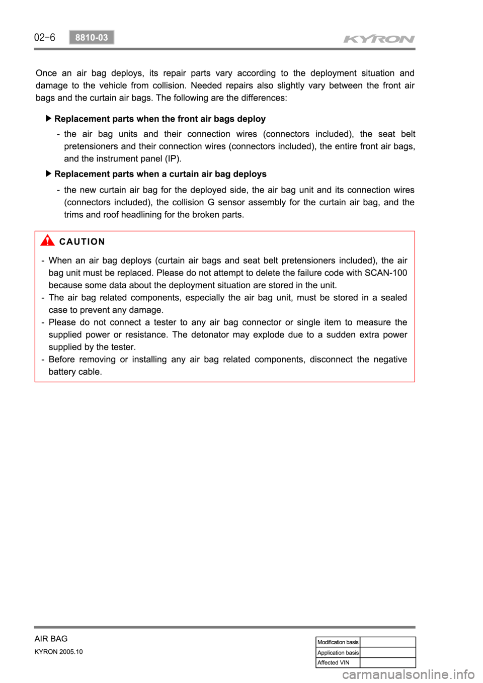 SSANGYONG KYRON 2005 Service Manual SSANGYONG KYRON 2005 Service Manual