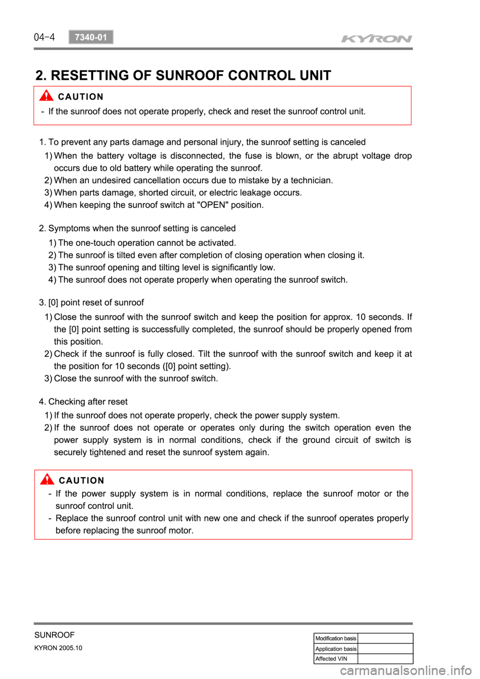 SSANGYONG KYRON 2005 Service Manual SSANGYONG KYRON 2005 Service Manual