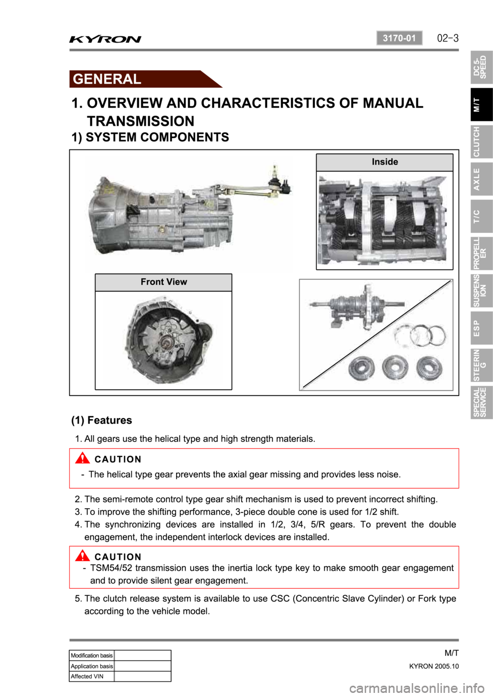 SSANGYONG KYRON 2005 Manual PDF SSANGYONG KYRON 2005 Manual PDF