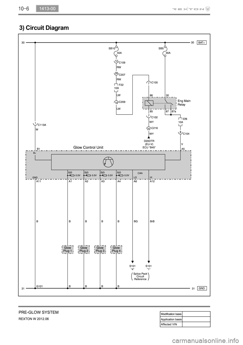 SSANGYONG NEW REXTON 2012  Service Manual 3) Circuit Diagram 