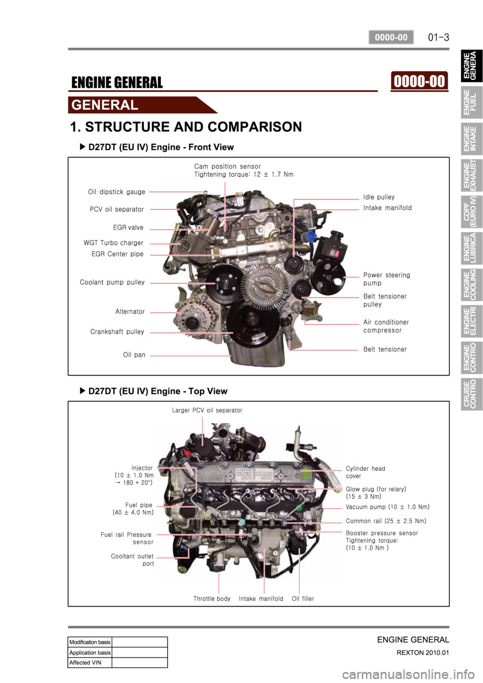 SSANGYONG NEW REXTON 2010 Service Manual SSANGYONG NEW REXTON 2010 Service Manual