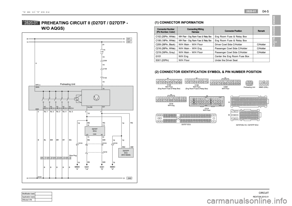 SSANGYONG NEW REXTON 2010 Workshop Manual SSANGYONG NEW REXTON 2010 Workshop Manual