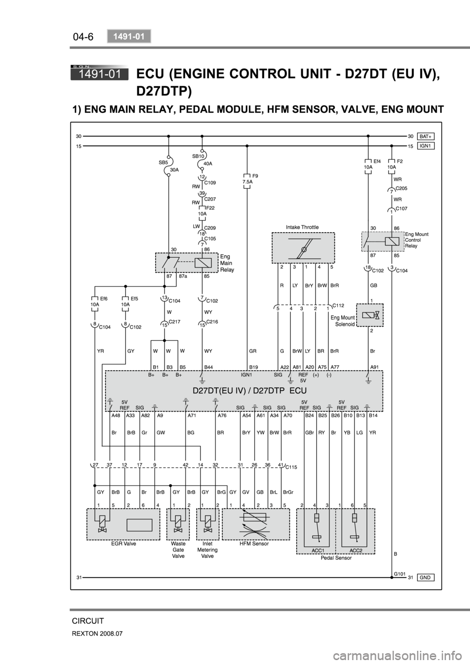 SSANGYONG NEW REXTON 2008 Workshop Manual 