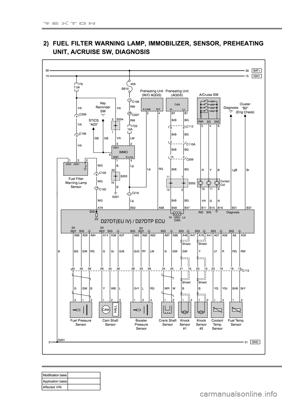 SSANGYONG NEW REXTON 2008 Workshop Manual 