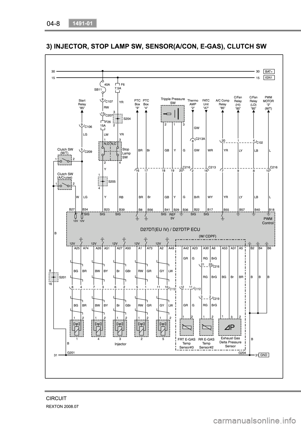 SSANGYONG NEW REXTON 2008 Workshop Manual 