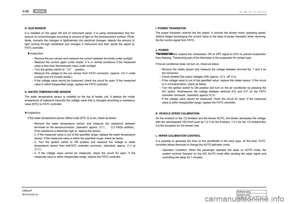 SSANGYONG REXTON 2007 Service Manual SSANGYONG REXTON 2007 Service Manual
