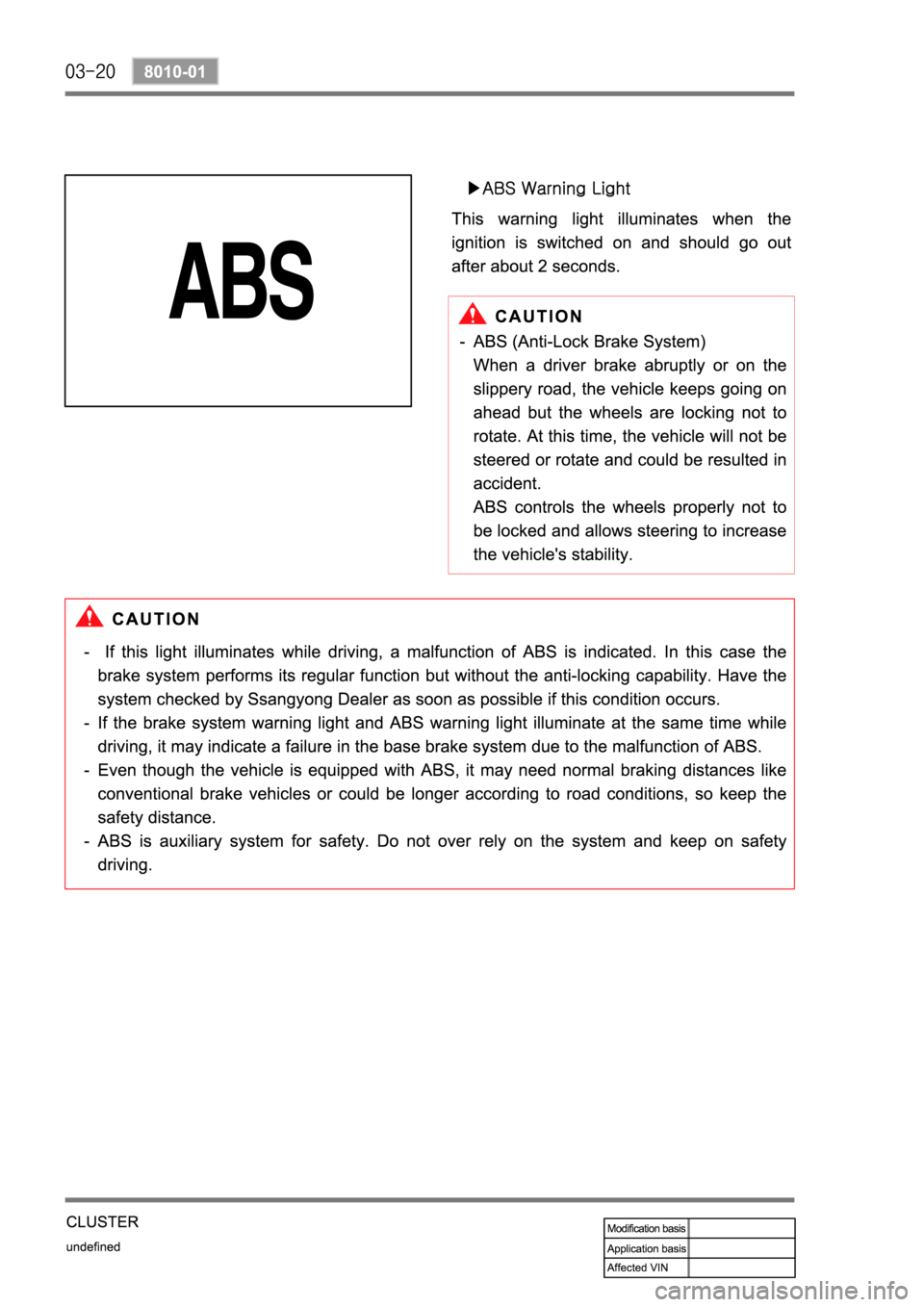 SSANGYONG REXTON 2004 Service Manual SSANGYONG REXTON 2004 Service Manual