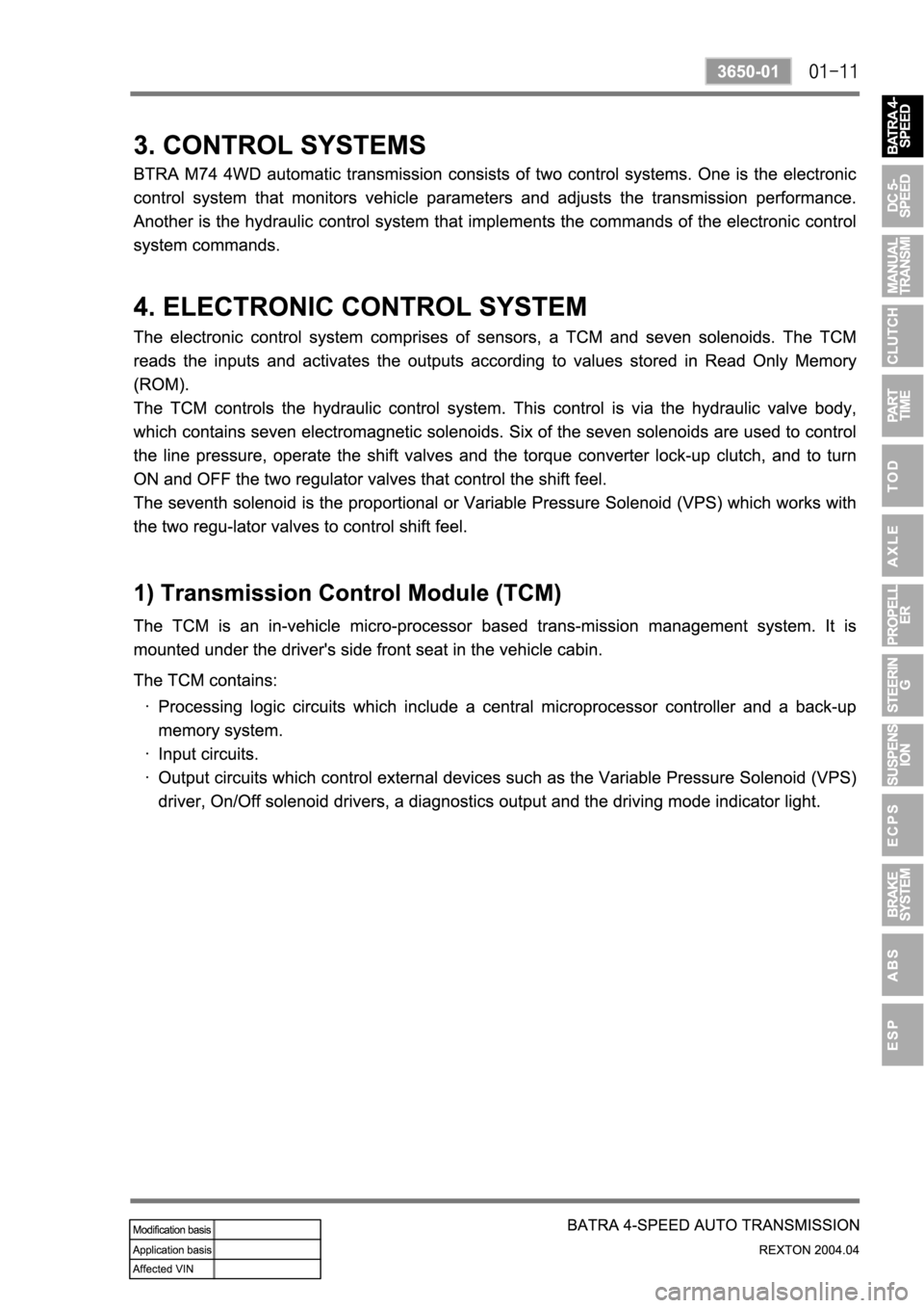 SSANGYONG REXTON 2004 Service Manual SSANGYONG REXTON 2004 Service Manual