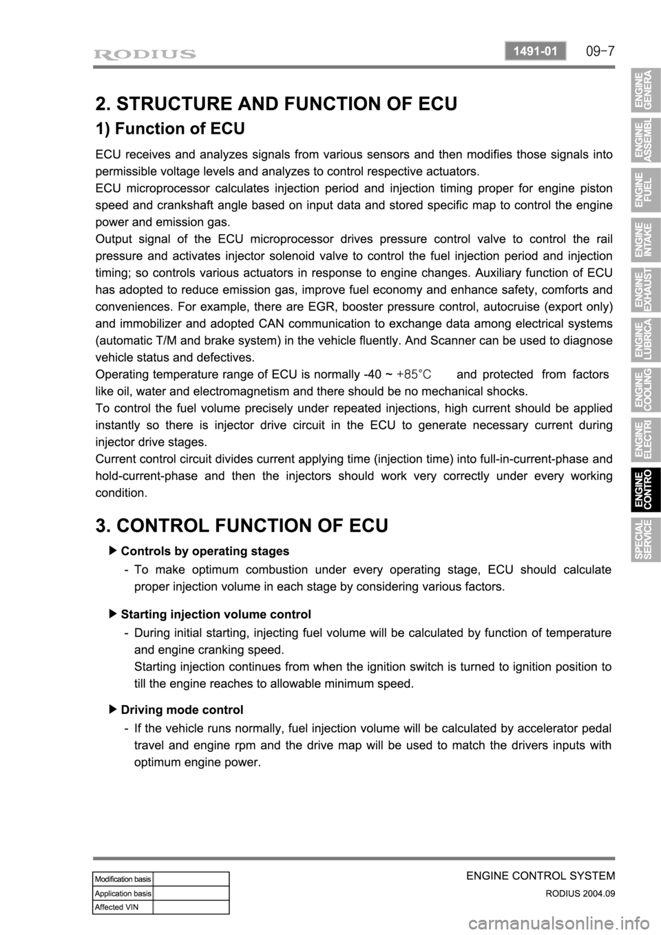 SSANGYONG RODIUS 2004 Service Manual SSANGYONG RODIUS 2004 Service Manual