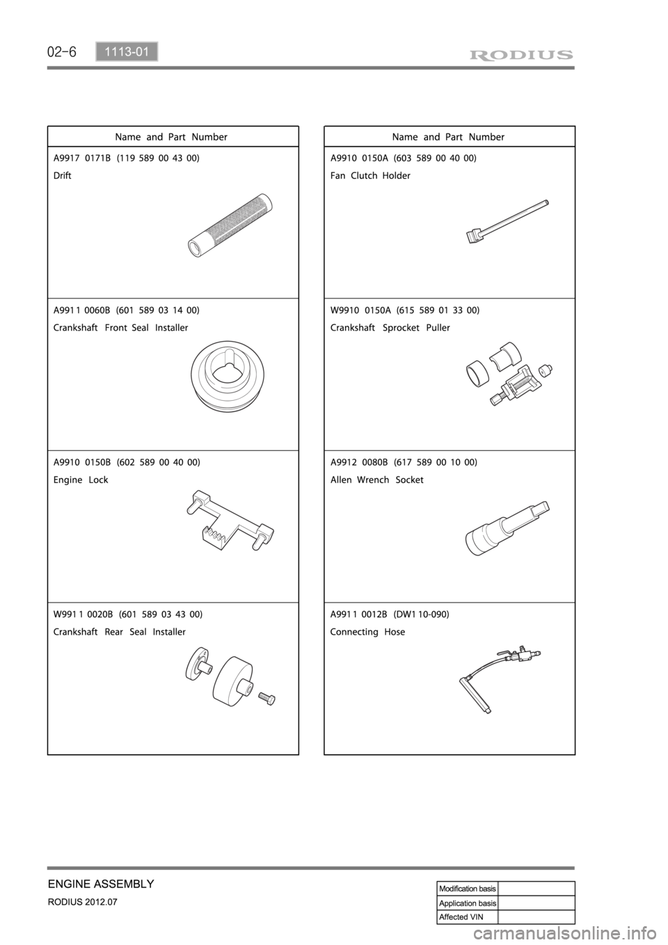 SSANGYONG RODIUS 2012  Service Manual 02-6 