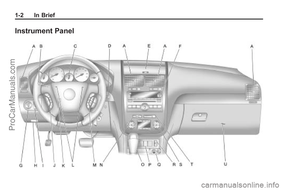 SATURN OUTLOOK 2010 Owners Manual 1-2 In Brief
Instrument Panel
ProCarManuals.com SATURN OUTLOOK 2010 Owners Manual 1-2 In Brief
Instrument Panel
ProCarManuals.com