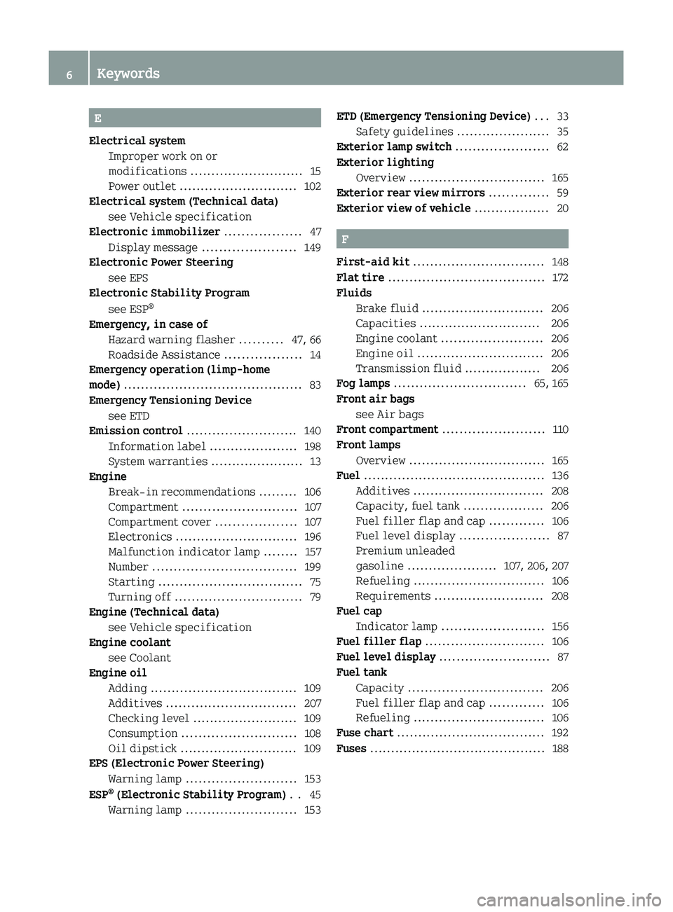 SMART FORTWO COUPE 2010  Owners Manual E
Electrical system  
Improper work on or
modifications  ........................... 15
Power outlet  ............................ 102
Electrical system (Technical data)
see Vehicle specification     